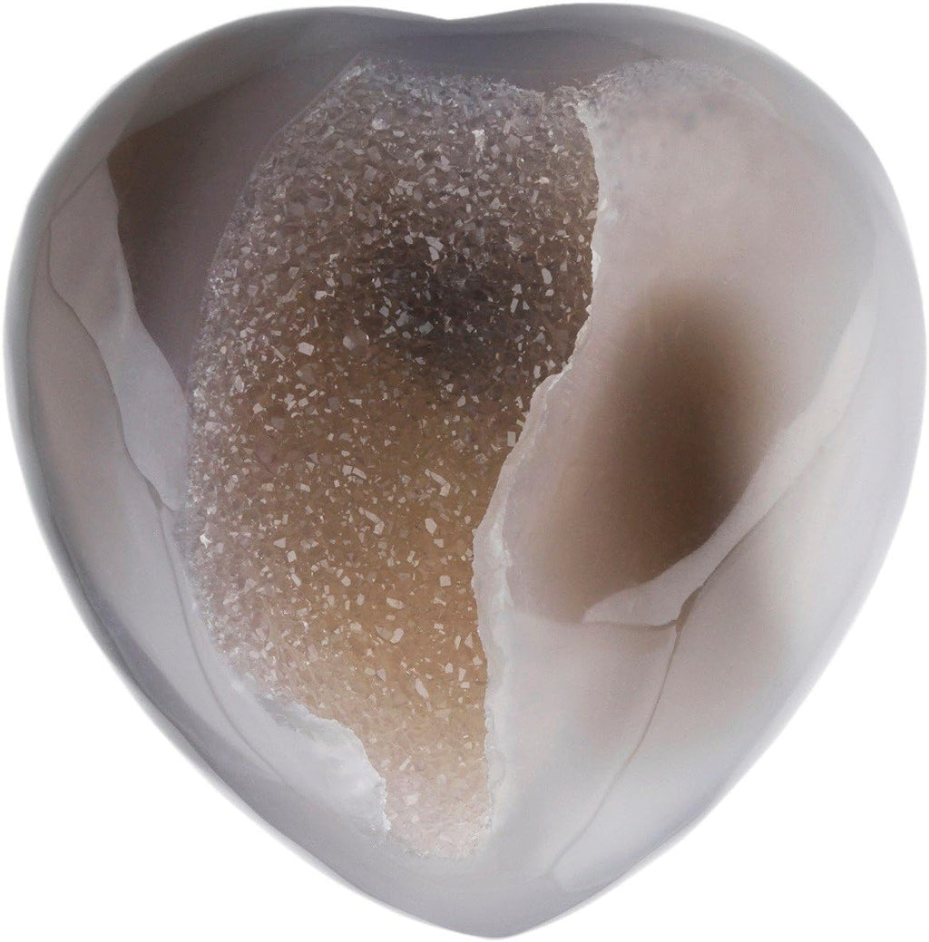 rockcloud Healing Crystal Agate Druzy Geode Heart Love Carved Palm Worry Stone Chakra Reiki Balancing