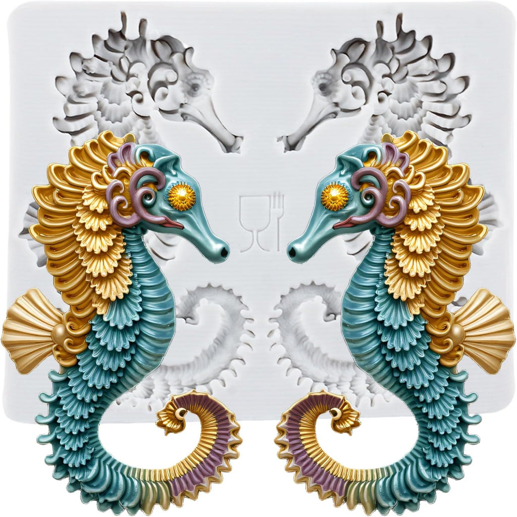 Seahorse Polymer Clay Mold Seahorse Silicone Molds for DIY Crafts Epoxy Resin Casting Air Dry Polymer Clay Plaster Jewelry Making