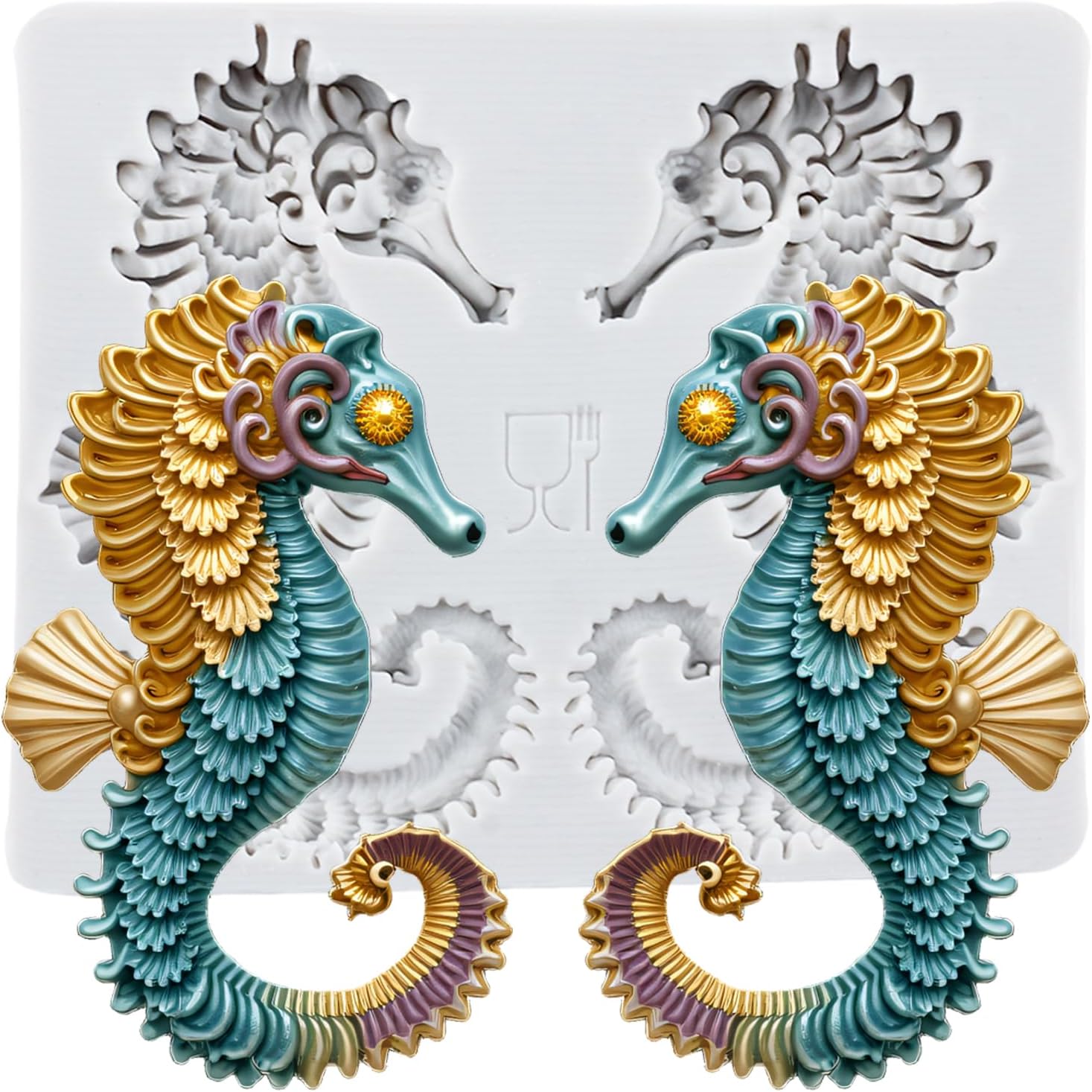 Seahorse Polymer Clay Mold Seahorse Silicone Molds for DIY Crafts Epoxy Resin Casting Air Dry Polymer Clay Plaster Jewelry Making