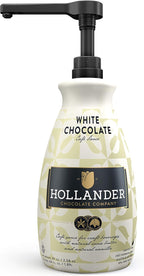 White Chocolate Café Sauce™ by Hollander Chocolate Co. | Perfect for the Professional or Home Barista | Rainforest Alliance Certified | Gluten-Free, Soy-Free, Corn Syrup-Free | Net Wt. 91oz (64 fl. Oz.) Large Bottle (PUMP Included)