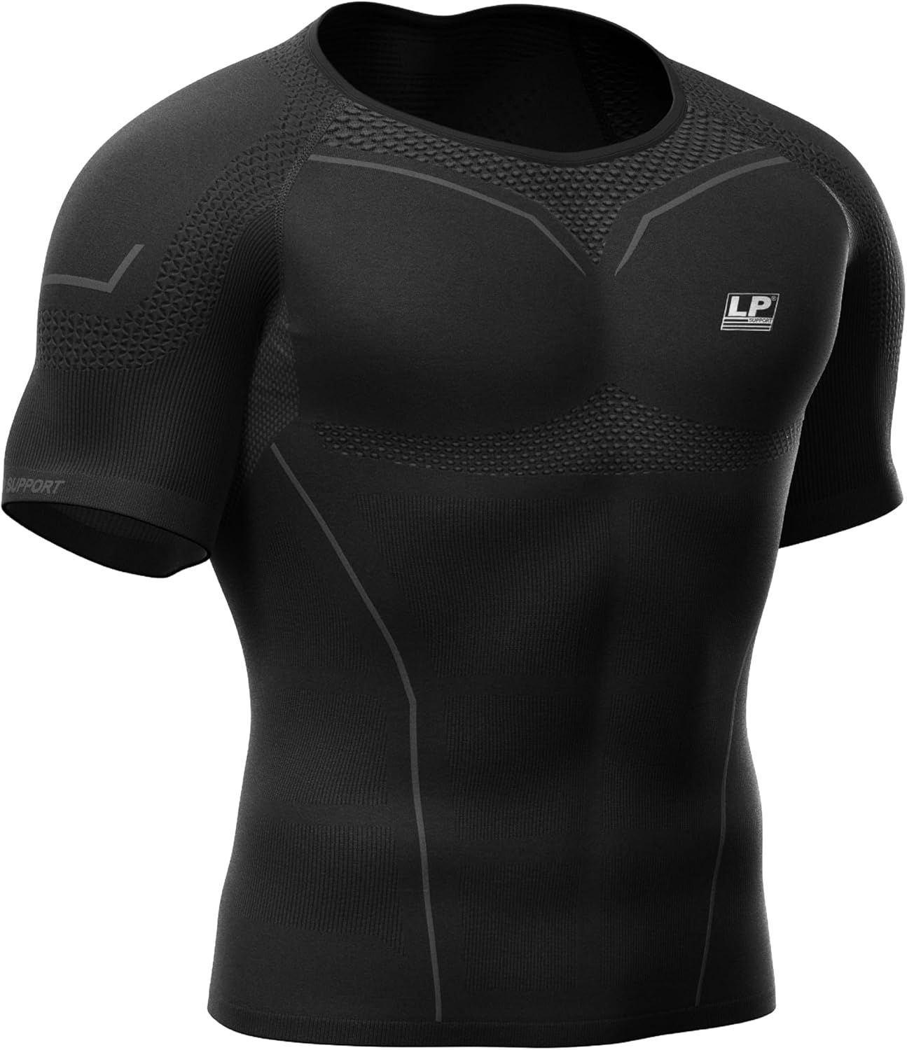 LP SUPPORT ARM2301Z Men's Short Sleeve Compression Shirt for Gym, Workout - Ultimate Comfort & Support Shapewear (S - XL)