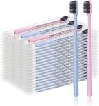 100Pcs Prepasted Disposable Toothbrushes Bulk Individually Wrapped Pre Pasted Soft Bristle Tooth Brush Set Travel Colorful Toothbrushes for Homeless Gift Hotel Camping Travel