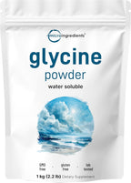 Micro Ingredients Glycine Powder, 1KG (2.2 Pounds), Glycine 1000mg Per Serving, Water Soluble and Products of USA