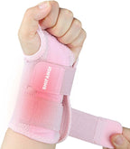 Compression Wrist Brace for Men and Women, Recovery Night Wrist Sleep Support Brace - Adjustable Support Splint for Wrist Pain, Carpal Tunnel, Arthritis, Tendonitis (Pink, Left Hand, Small/Medium)