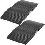 2 Pack 15 x 35.4 x 2.8 Inch Rubber Curb Ramp Bridge Threshold Ramps for Doorways, Get in and Out of Houses, Wheelchairs/Walkers, Non Slip Indoor Outdoor Patio Transition Ramp