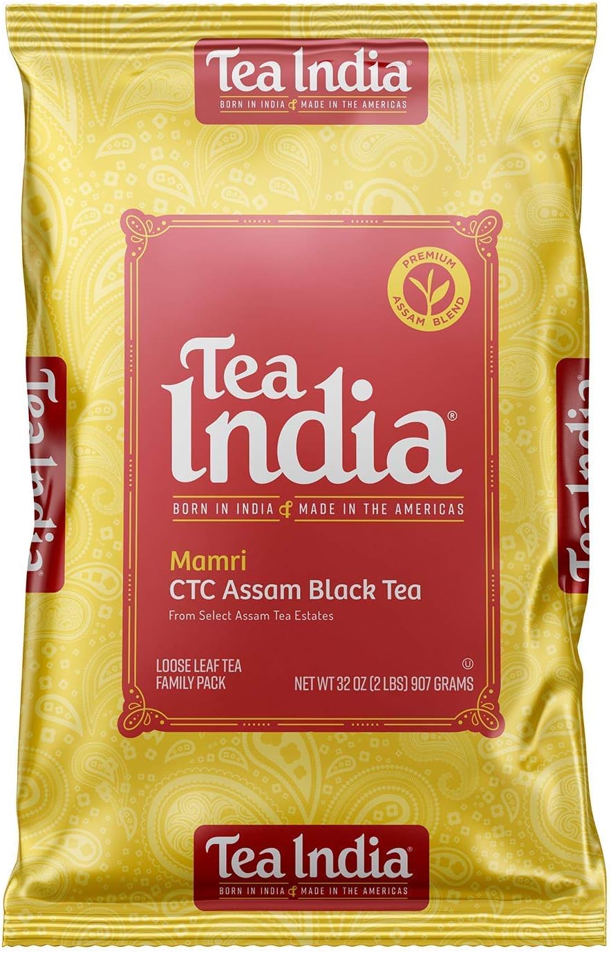 Tea India CTC Assam Loose Leaf Black Tea Strong, Full-Bodied Flavorful Blend Of Premium Black Tea Made with Natural Ingredients Traditional Indian Tea Caffeinated Iced Tea Breakfast Tea (32 Ounce)