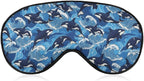 Sleep Mask,Orca Whales Ocean Waves Eye Masks with Adjustable Strap for Sleeping,Block Light Eye Sleep Shade Cover for Women Men