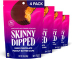 SkinnyDipped Dark Chocolate Peanut Butter Cups, 2g Sugar per Cup, Keto Friendly, Low Carb, Gluten Free, 3.2oz, 4 Pack (24 Cups Total)