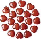 20PCS Red Jasper Heart Healing Crystals Set Stones Love Shaped Polished Crystal Natural Cute Pocket Thumb Reiki Wholesale Set Gifts Balancing Meditation Gifts for Women Mother's Day