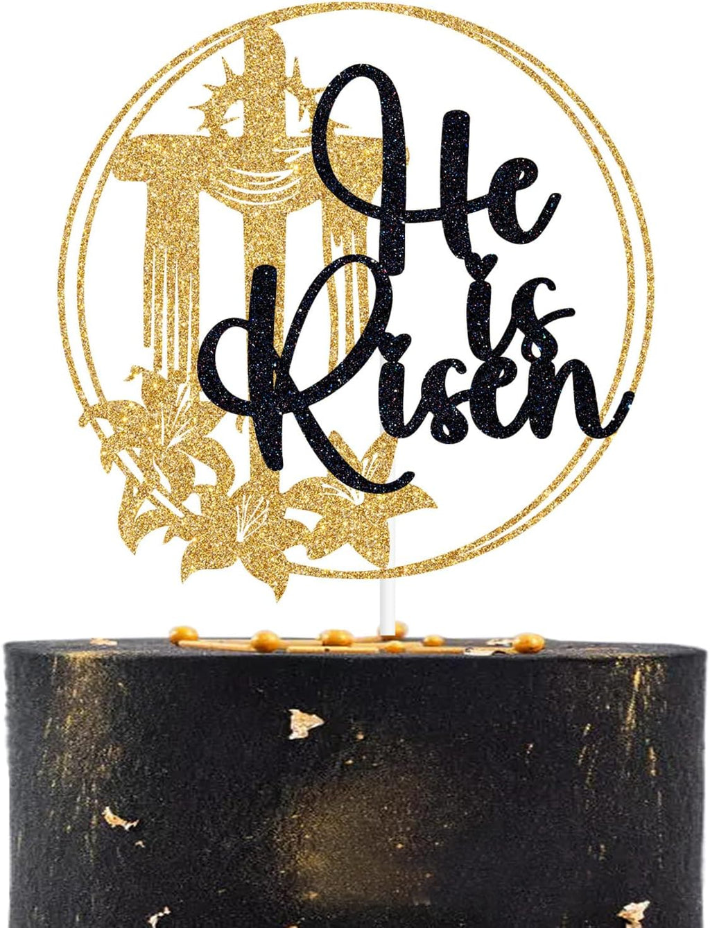 He is Risen Cake Topper, Happy Easter Cake Decor, He Lives, Jesus Cross Easter Spring Holiday Party Decorations