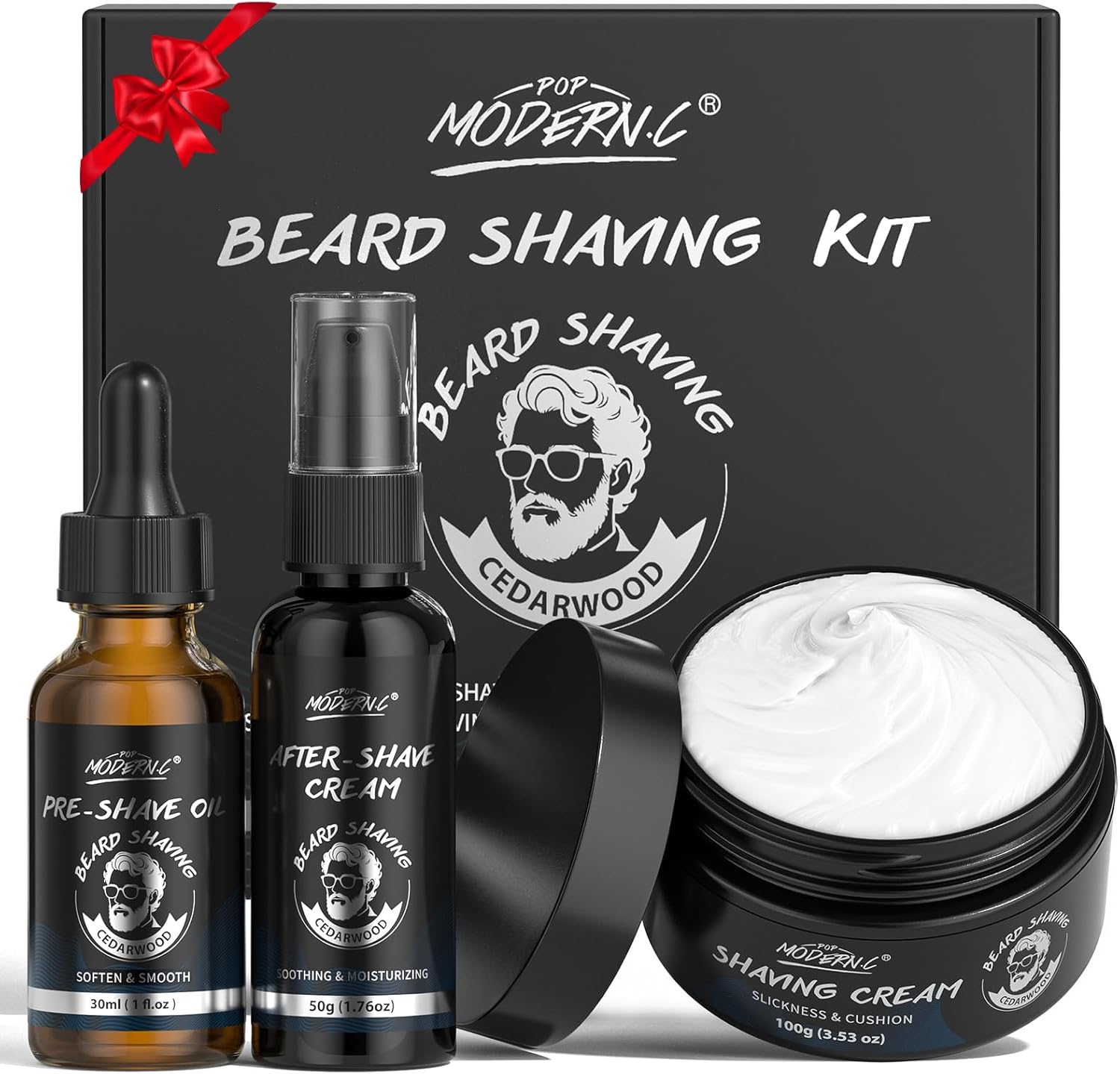 3Pcs Shaving Kit For Men Gift Basket For Christmas Birthday Valentine's Father's Day Mens Shaving Kit For Dad Men Husband Boyfriend Includes Shaving Cream Pre Shave Oil After Shave Cream