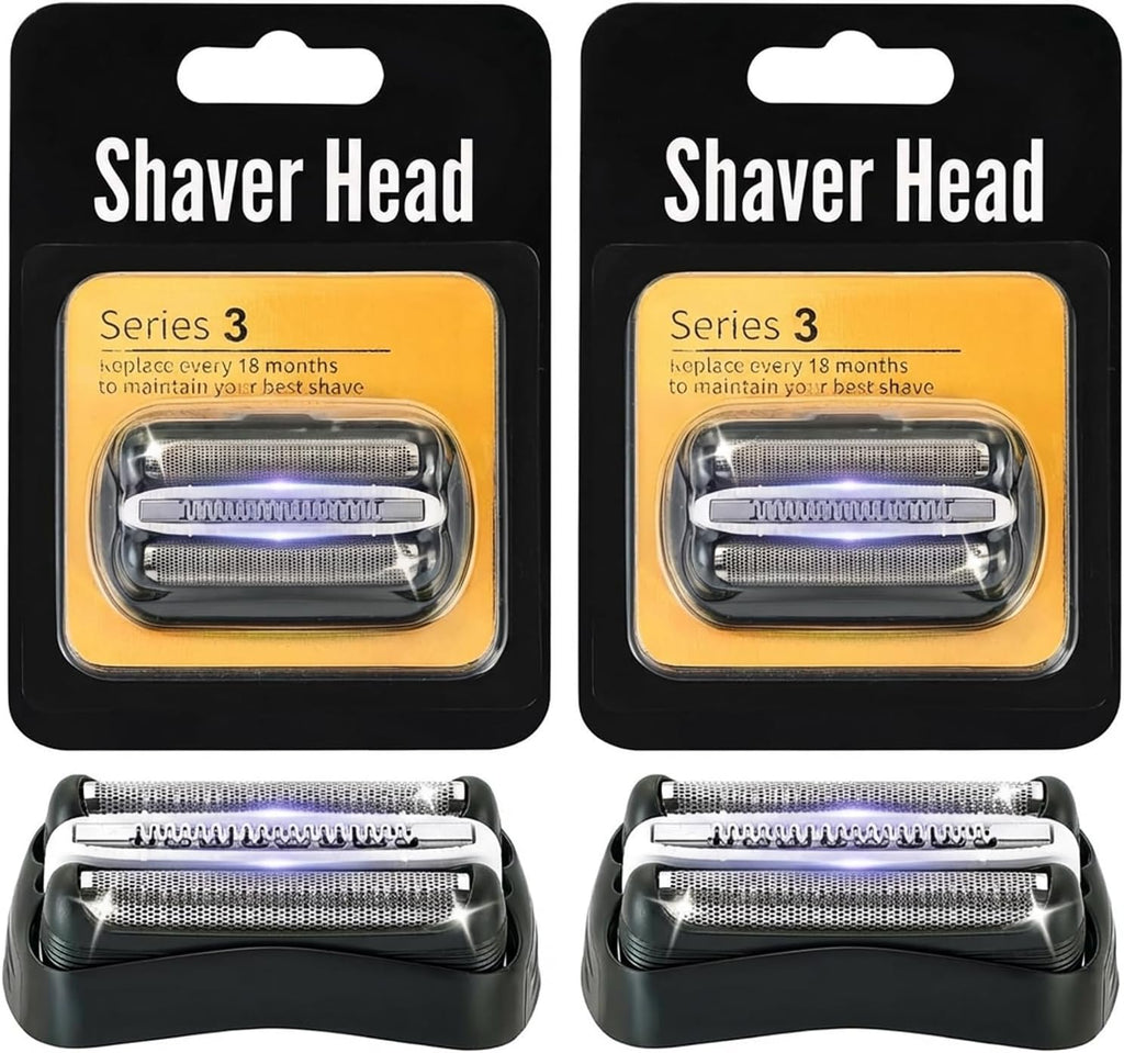 2 Pack Series 3 Replacement Shaver Head, Compatible with S3 Razors 301S, 310S, 320S, 330S, 340S, 360S, 3000S, 3010S, 3020S, 30S, 3040, 350CC, 370CC, 3050CC