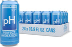 Perfect Hydration 9.5+ ph Alkaline Water, 9x Purified, Electrolyte Minerals for Taste, Made in the USA, 16.9 oz Recyclable Aluminum Cans, Pack of 24
