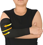AMZAM® Medical Compression Arm Sleeve for Women & Men, 20-30 mmHg Graduated Compression Brace with Silicone Band for Pain Relief, Lymphedema, Edema, Swelling, Arthritis, Black L