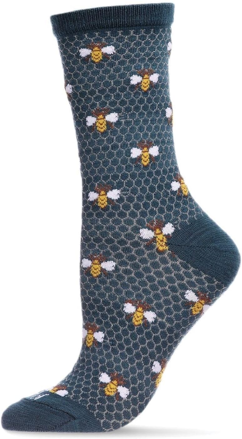 MeMoi Honey Bee Rayan Blend Crew Socks