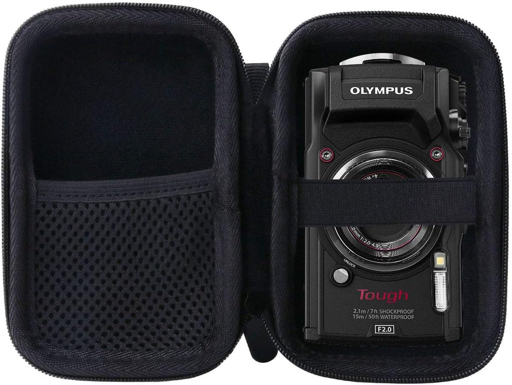 WERJIA Hard Carrying Case for Olympus Tough TG-7/TG-6/ TG-5/TG-4 Digital Camera Case (Storage case, Black)