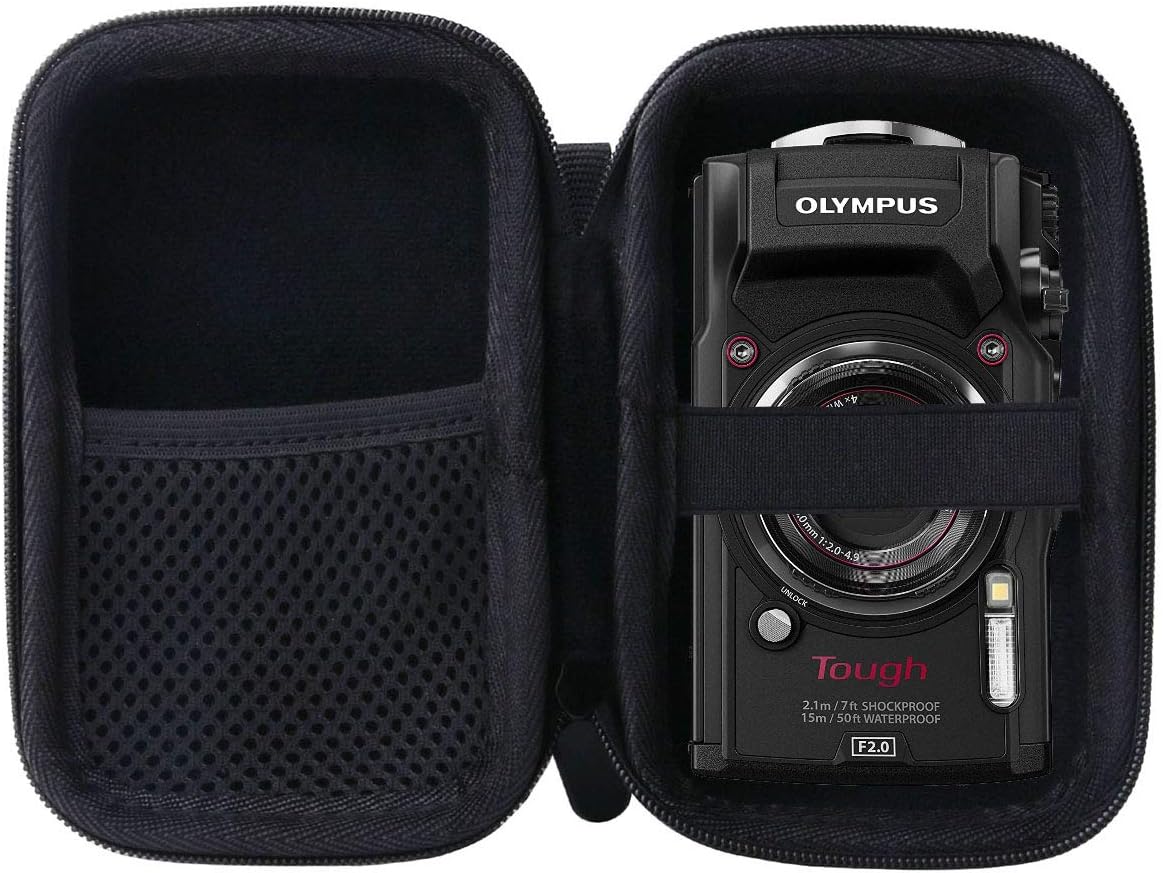 WERJIA Hard Carrying Case for Olympus Tough TG-7/TG-6/ TG-5/TG-4 Digital Camera Case (Storage case, Black)