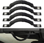 4 x Paracord Grab Handles Compatible with Wrangler JK JKU JL JLU JT Accessories Universal Roll Bar Grab Handles Replacement for Wrangler Grip Handle (Black)