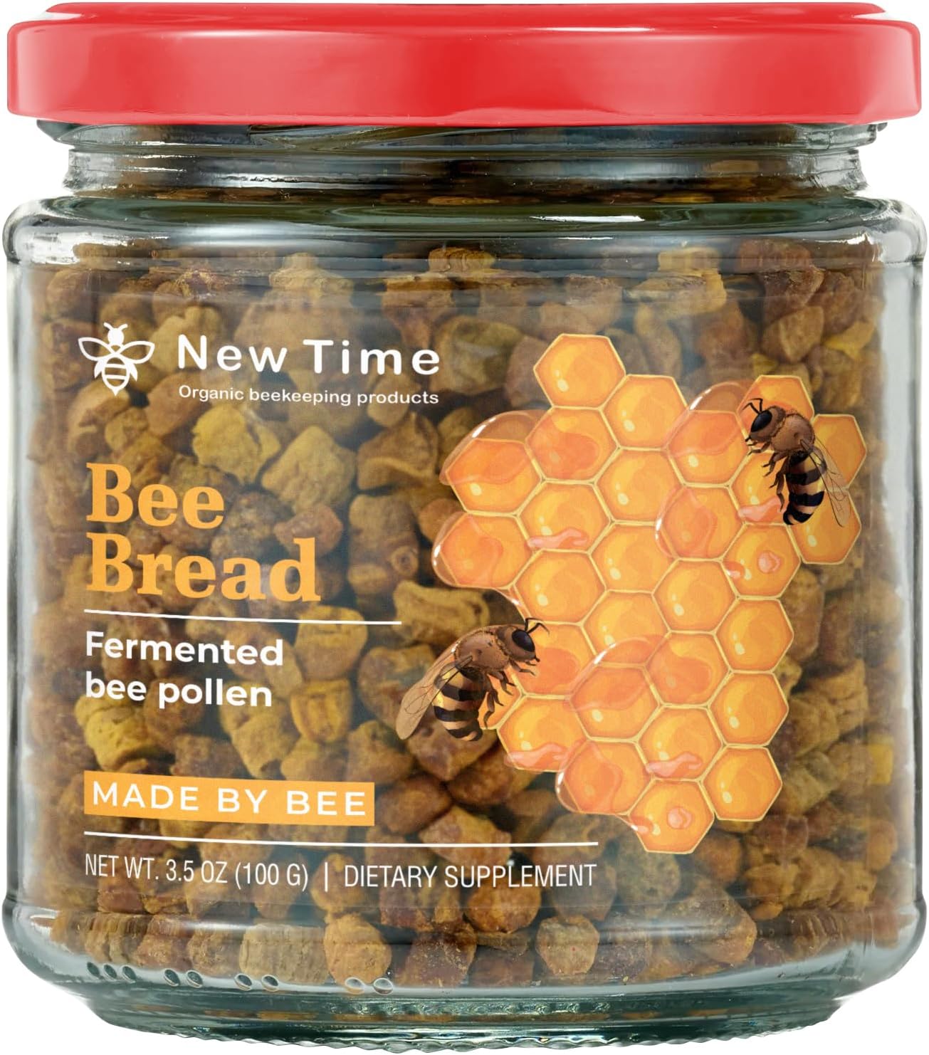 Fresh Organic Bee Bread - 3.5 oz (100 g) Natural Fermented Pollen - Superfood for Immunity, Energy & Vitality Boost (Perga, Ambrosia)