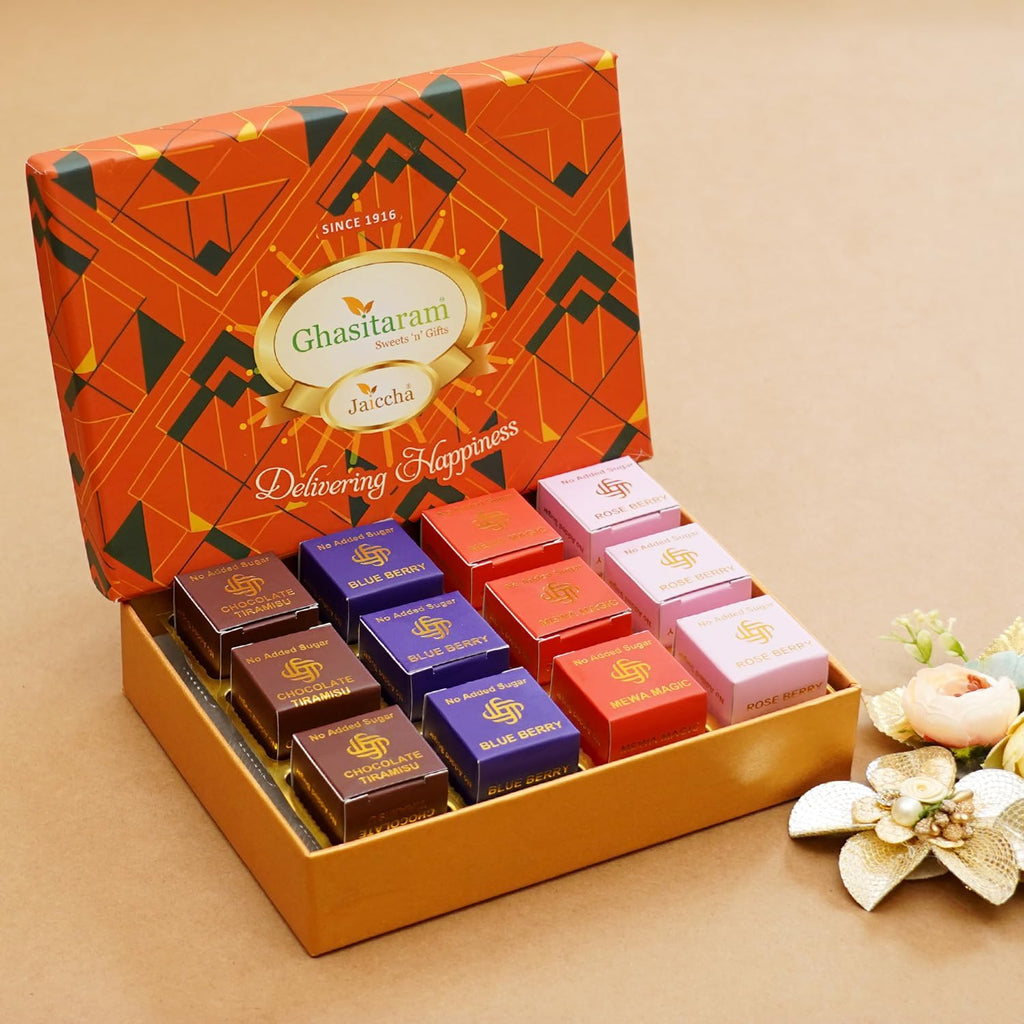 Ghasitaram Gifts Jaiccha Sugarfree Assorted Mewa Bites in Premium box|Gift for Diwali,Holi,Valentine,Birthday,Anniversary,Gift for Her,Him,Mothers Day,Fathers Day|
