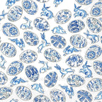 IHR Ideal Home Range 3-Ply Lunch Size Paper Party Napkins, 20-Count, 6.5" x 6.5", Blue And White Eggs
