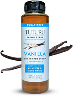 Sugar Free Vanilla Simple Syrup for Coffee, Cocktails, Matcha - Sweetened with Allulose and Monk Fruit - Infused with Real Vanilla - 13.5 oz