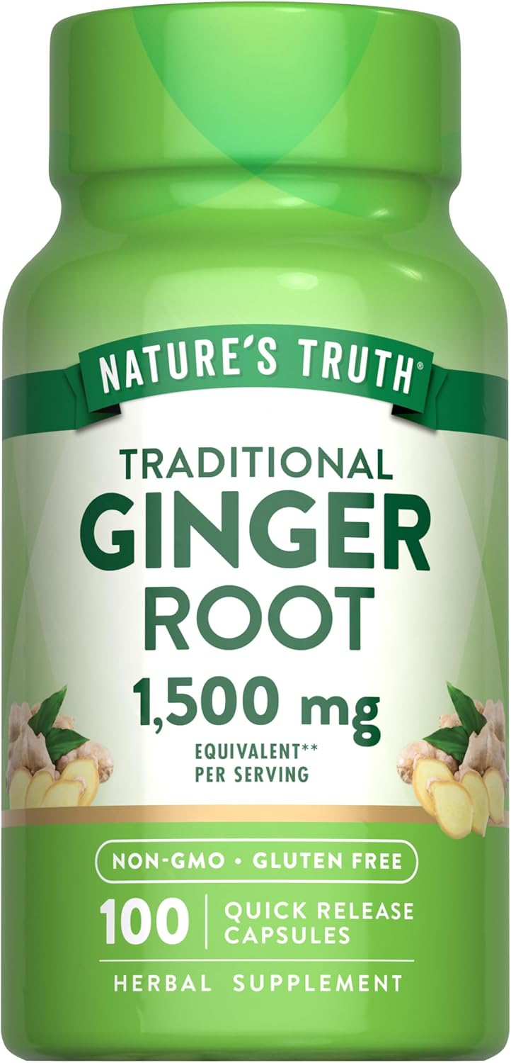 Nature's Truth Ginger Root Capsules | 100 Count | from Ginger Root Extract | Non-GMO and Gluten Free Supplement