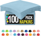 Light Blue Napkins Disposable Everyday 100 Pcs 2 Ply Light Blue Dinner Napkins Bulk For Parties & Party Supplies