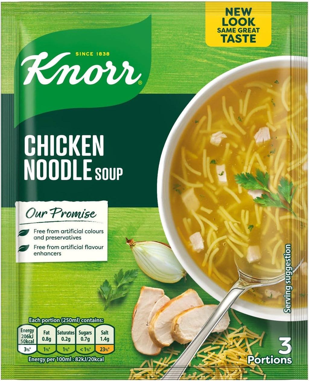 Knorr Chicken Noodle Soup Mix, No Artificial Colors, 1.52 oz Packets, 12 Count