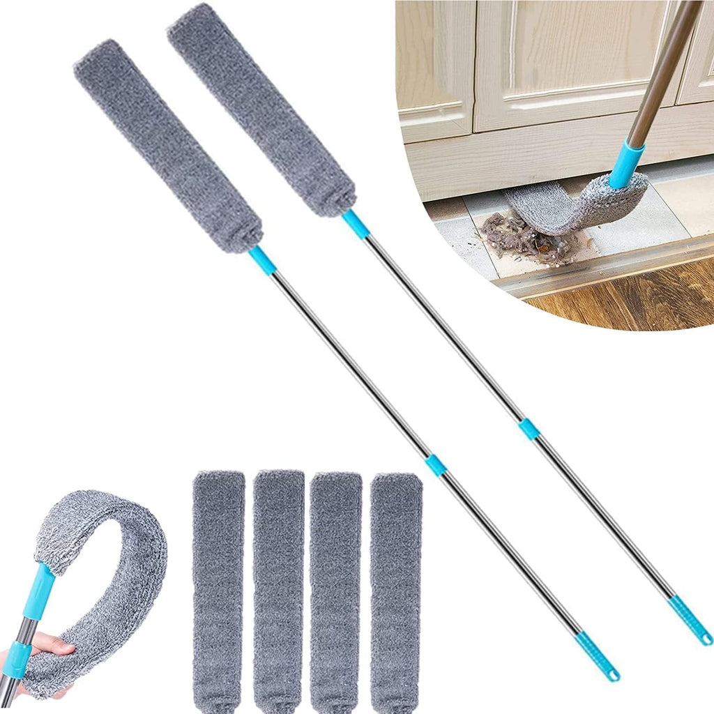 TTCPUYSA Retractable Gap Dust Cleaner, Under Fridge & Appliance Duster, Microfiber Hand Duster, Telescopic Dust Brush for Wet and Dry, Cleaning Tools for Bedroom Kitchen Gap