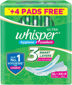 Whisper Ultra Sanitary Pads - 44 Count (Extra Large)