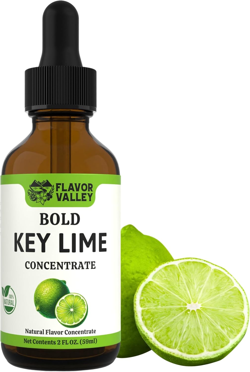 FLAVOR VALLEY Key Lime Concentrate | Flavor Over 100 Drinks, Sodas, Cocktails, Mocktails – Real Key Lime Tang | Non GMO – Craft Your Drinks. Your Way.