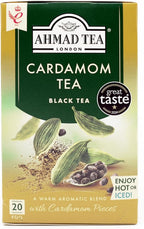 Ahmad Tea Black Tea, Cardamom Teabags, 20 ct (Pack of 1) - Caffeinated & Sugar-Free