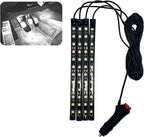 Car LED Ambient Light, Ambient Lighting, Floor Lights, Footwell Lighting for Car, Wear-Resistant and Durable, Easy to Install, Suitable for Most Models (White, Cigarette Lighter+48LED)
