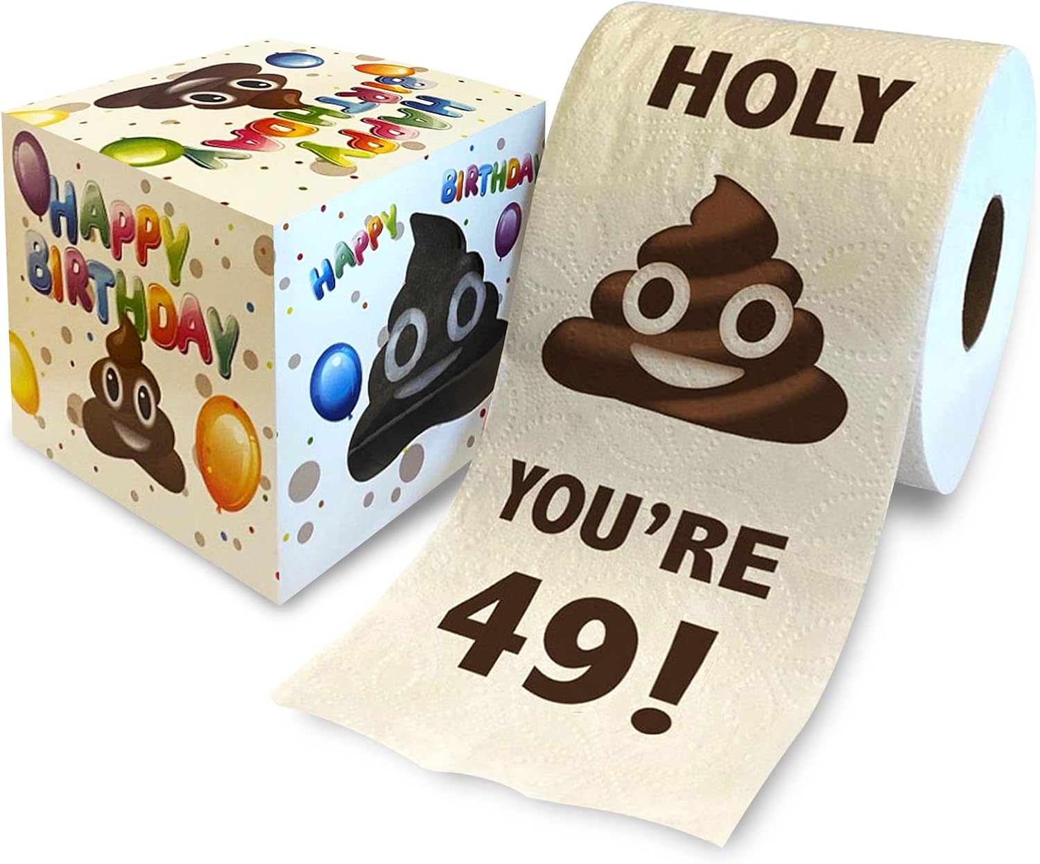 Printed TP Holy You're 49 Birthday Toilet Paper Gift - 49th Bday Party Funny Gift Joke Toilet Paper Prank, Novelty Unique Birthday Presents for Men, Women, Family, Friends - 500 Sheets