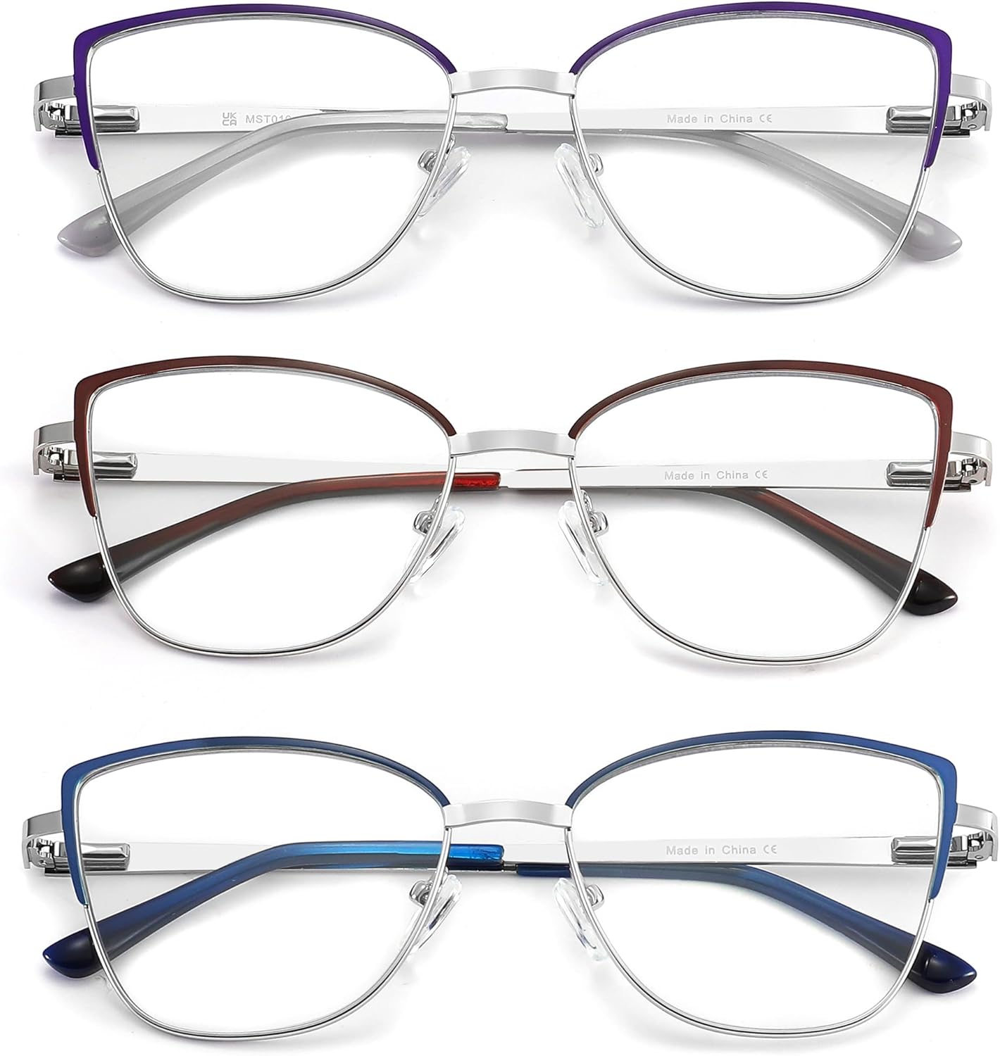HEEYYOK 2.75 Reading Glasses For Women Cat Eye Metal Readers For Women Large Blue Light Blocking Cheaters Reading Glasses Oversized