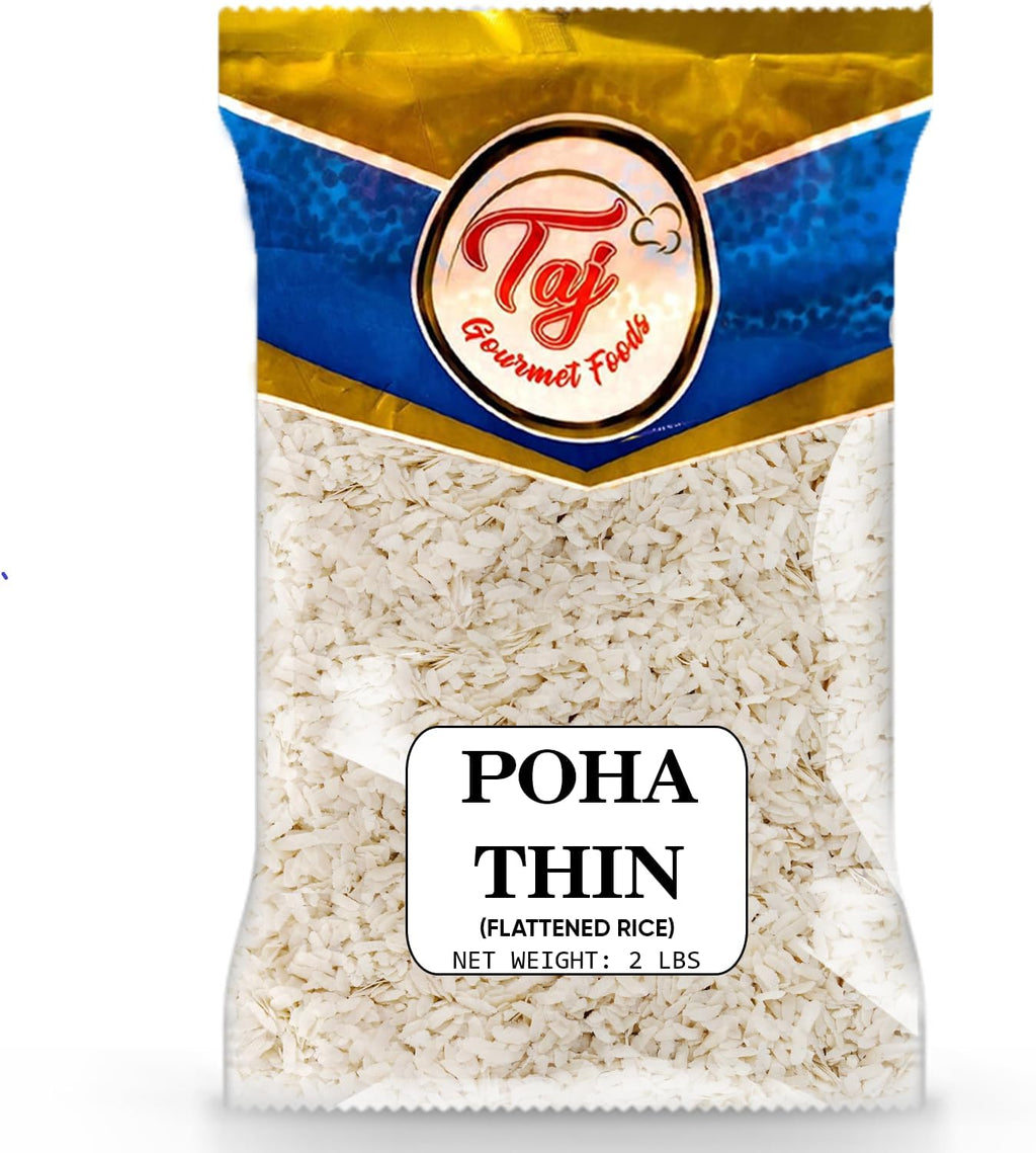 TAJ Poha Flattened Rice, Poha Thin Cut, Powa, 2-Pounds
