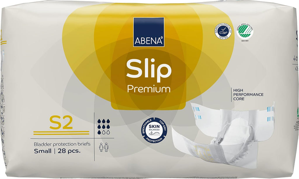 Abena Slip Premium Incontinence Briefs, Level 2, (Extra Small To Extra Large Sizes), Small, 28 Count