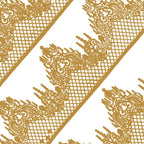 Large Pre-Made Ready to Use Edible Cake Lace Lattice Diamond Scallop Golden 12-inch 10-Piece Set