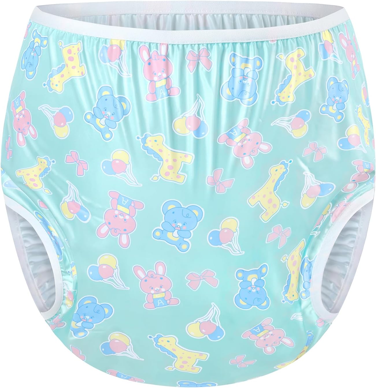 Littleforbig Washable Reusable Waterproof Adult Plastic Pants Pull Up Diaper Cover - Full Print Baby Parade S