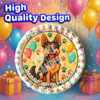 7.5x Inch Edible Cake Toppers – German Shepherd Themed Birthday Party Collection of Edible Cake Decorations