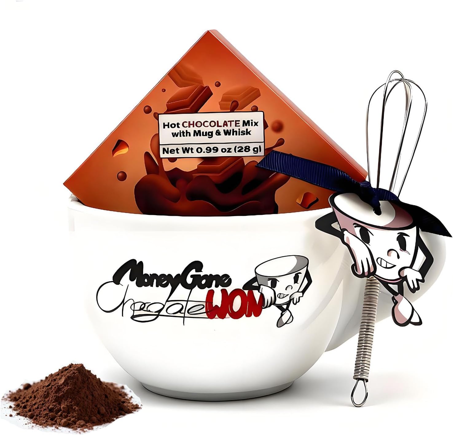 Hot Coco Mug Set,Ceramic Coffee Mug and Hot Chocolate Powder Set with Elegant Packaging, Perfect for Mom, Dad, Coworkers, or Housewarming Presents