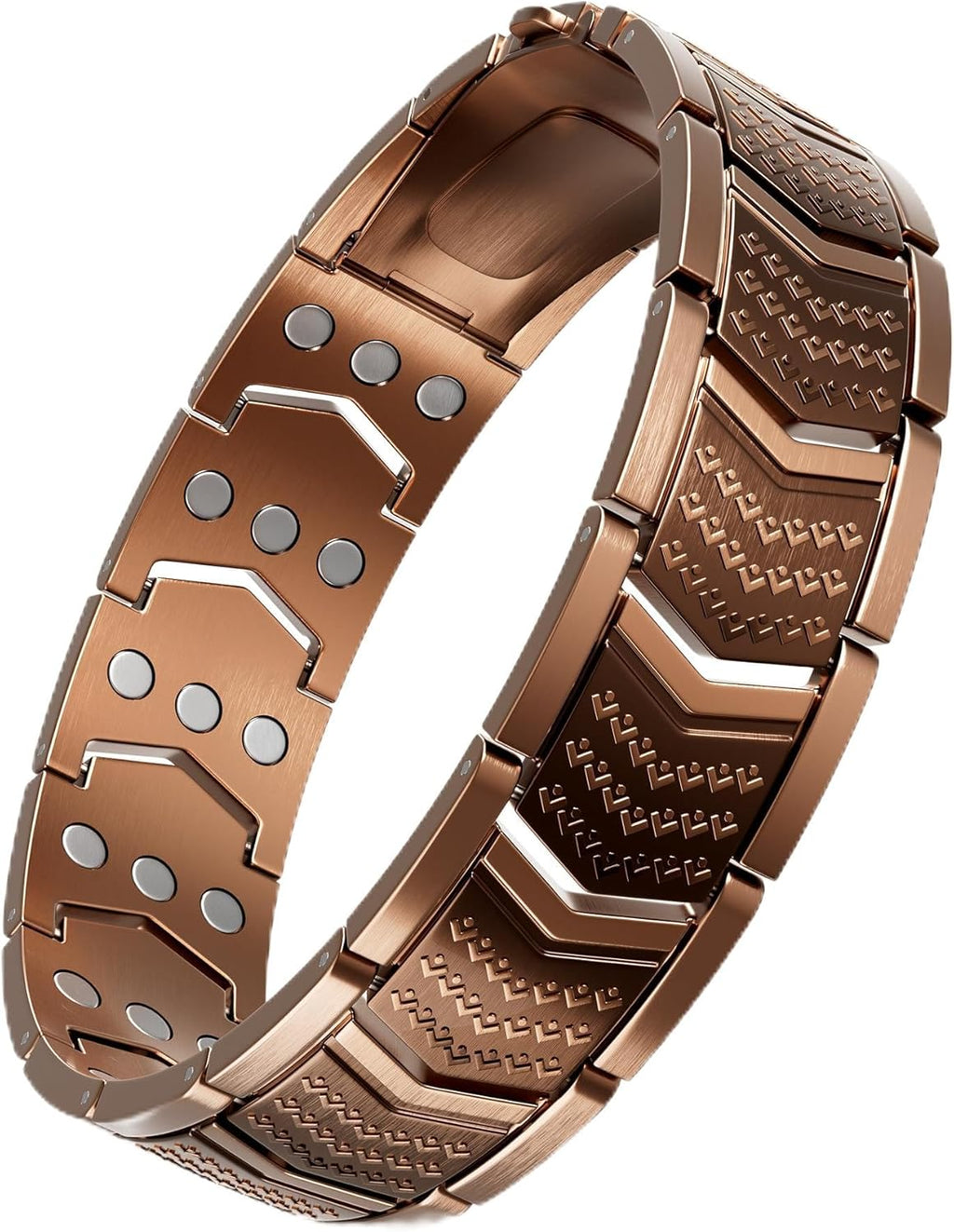 Copper Bracelet for Men,3X Magnetic,3800 Gauss,99.99% Pure Copper Magnetic Bracelets for Men, Power Balance,Shield Design,Gift Box Packaging With Adjustment Tool