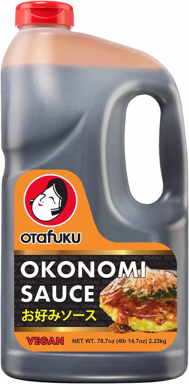 Otafuku Okonomiyaki Sauce for Japanese Okonomiyaki Pancakes, Restaurant Bulk Size, 78.7 OZ | 1/2 Gallon