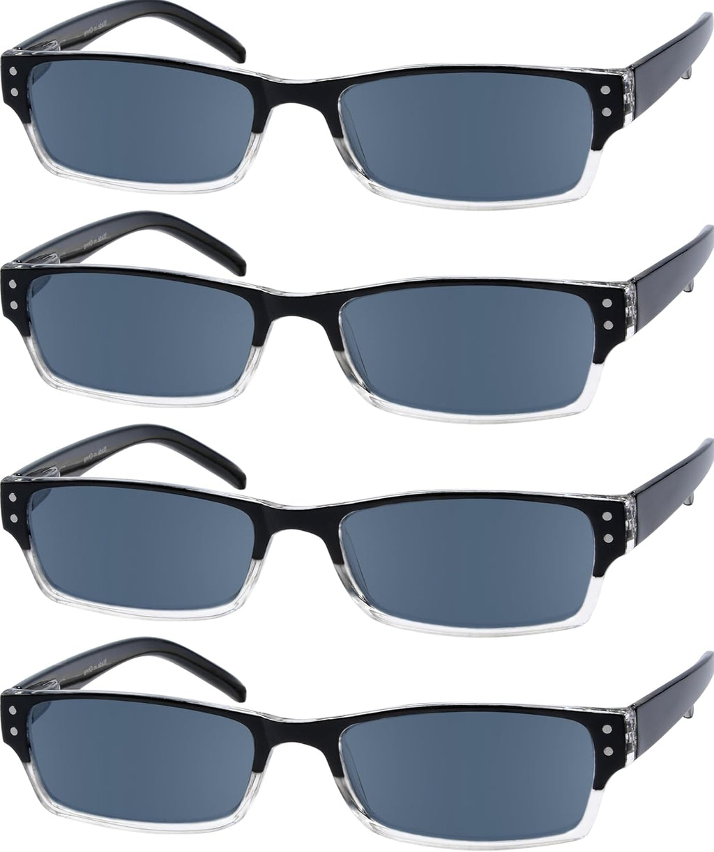 Eyekepper Reading Glasses-4 Pack Include Reading Sunglasses for Women Men Reading Under The Sun,Two-Tone Reader Eyeglasses