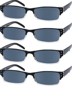 Eyekepper Reading Glasses-4 Pack Include Reading Sunglasses for Women Men Reading Under The Sun,Two-Tone Reader Eyeglasses