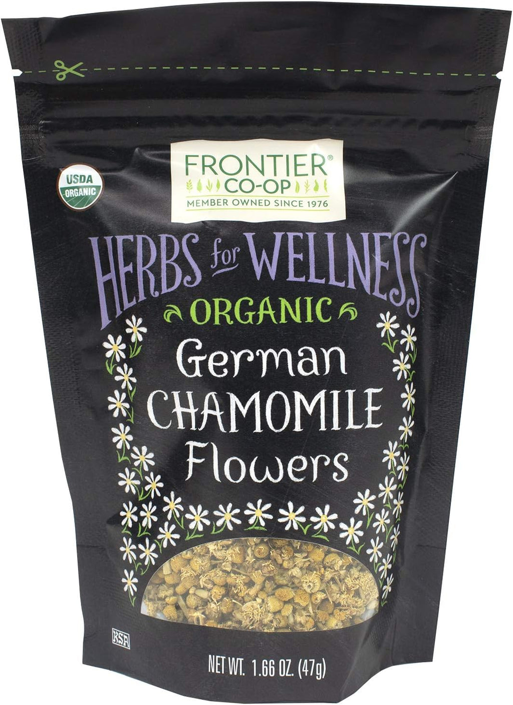 Frontier Co-op Organic Chamomile Flowers, Whole - 1.66oz Bag, Dried, Perfect for Organic Chamomile Tea, Skincare Uses and More, Kosher