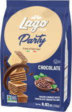 Gastone Lago Party Wafers, Chocolate, 8.82 oz – Italian Wafer Cookies with Chocolate Cream Filling, Non-GMO Verified, Authentic Taste of Italy