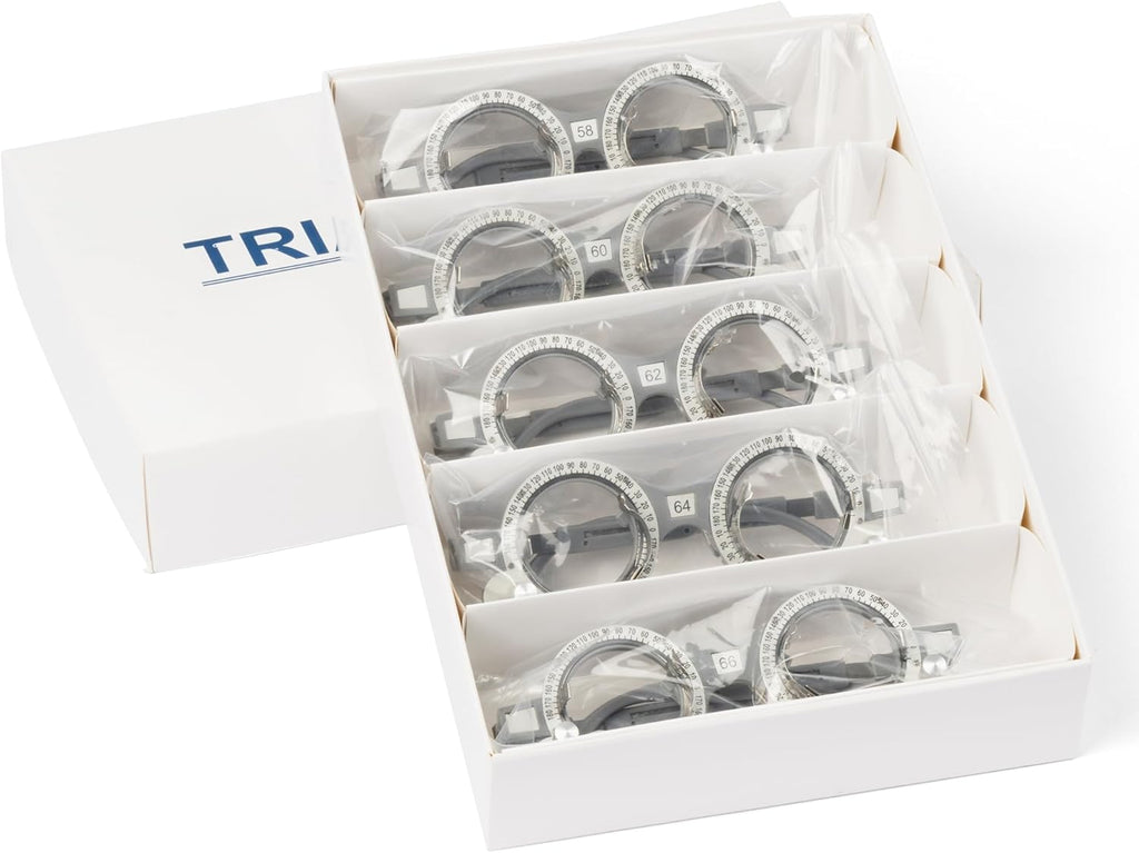 Optical Trial Lens Frame Fixed PD Optometry Frame (PD: 58/60/62/64/66mm) - Set of 5 Pieces - Suitable for Optometrists