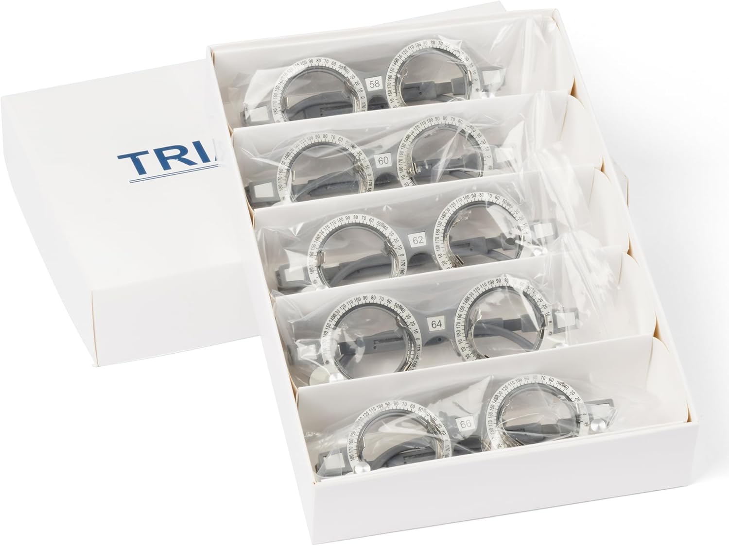 Optical Trial Lens Frame Fixed PD Optometry Frame (PD: 58/60/62/64/66mm) - Set of 5 Pieces - Suitable for Optometrists